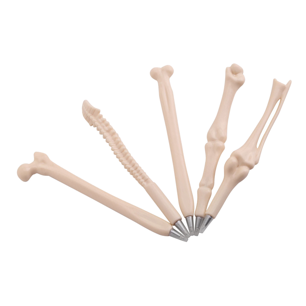 Lots 5 Novelty Fancy Bone Shape Ballpoint Pen Blue Ink Nurses Supplies