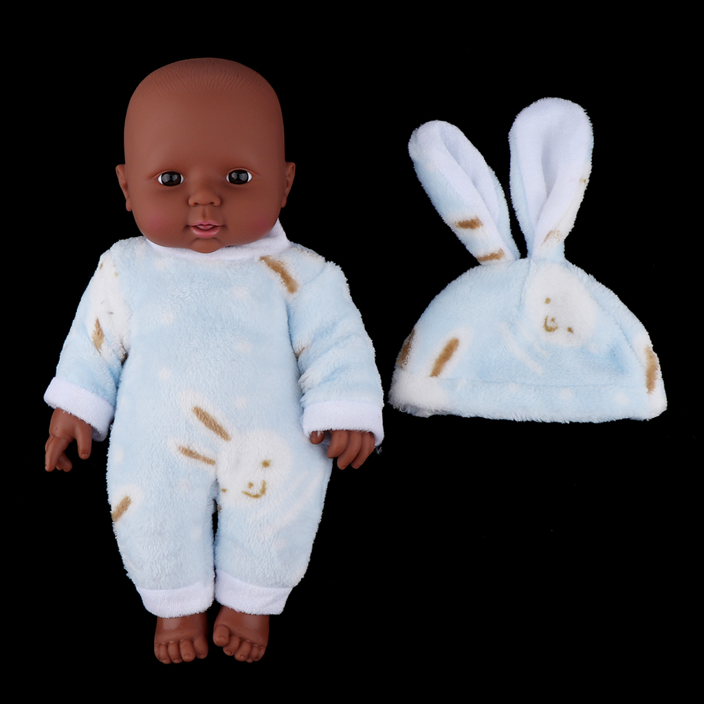 12 Inch African American Baby Doll with Clothes, Newborn Baby, Black