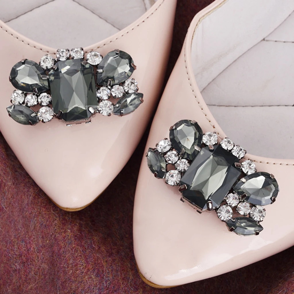 2pcs Ladies DIY Rhinestone Shoe Clips Shoe Buckle Shoe Jewelry