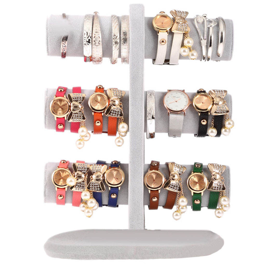 Three Layers Display Stand Storage Rack Bracelet Clock Display for