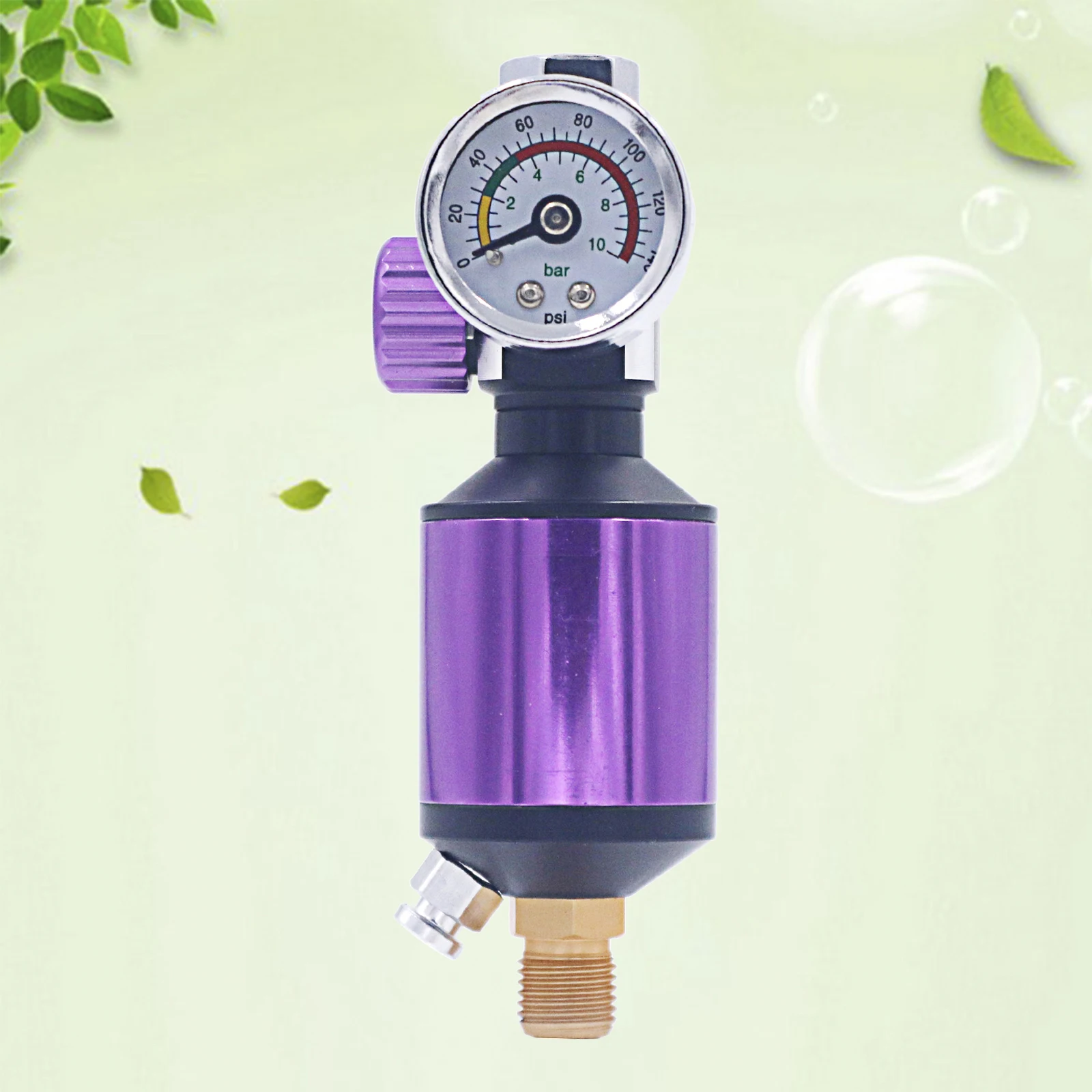 Paint Spray Gun Air Preure Regulator Gauge with Air Filter Kit Oil Water Separator