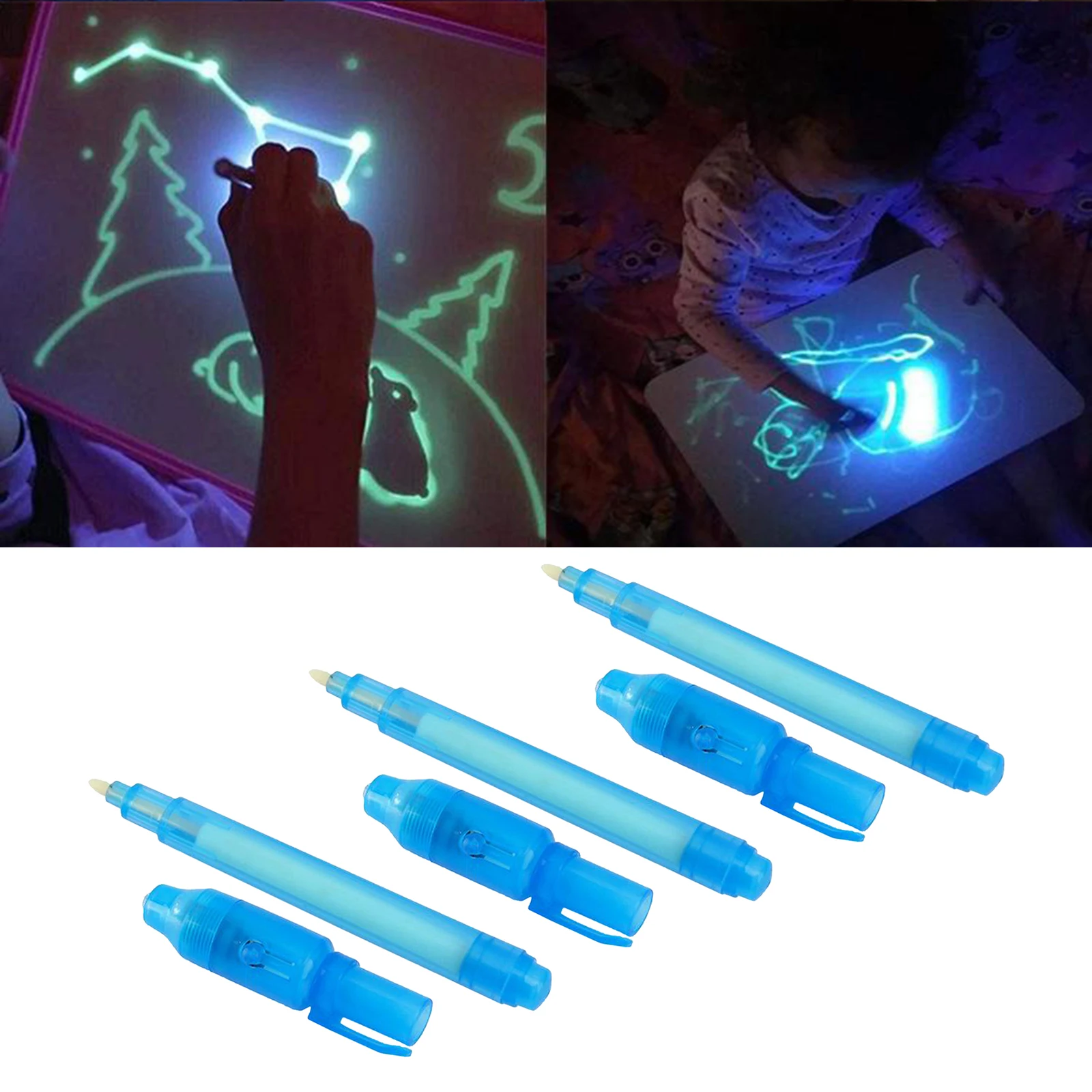 3Pcs Invisible Ink Pen with UV Black Light   Marker Pens for Writing