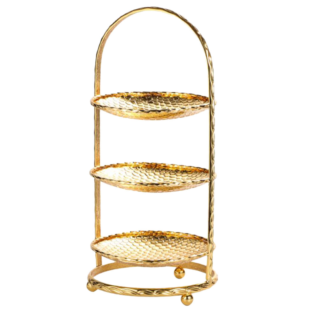 1/2/3 Tier Zinc Alloy Cake Stand Afternoon Tea Wedding Plate Party Tableware, Gold or Silver