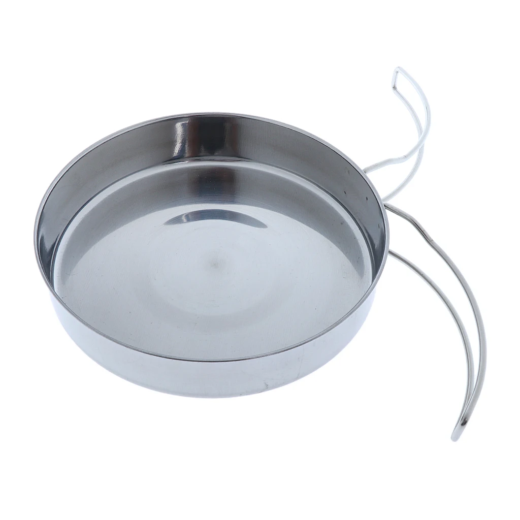 Stainless Steel Frying Pan Folding Outdoor Picnic Home Pot Cookware