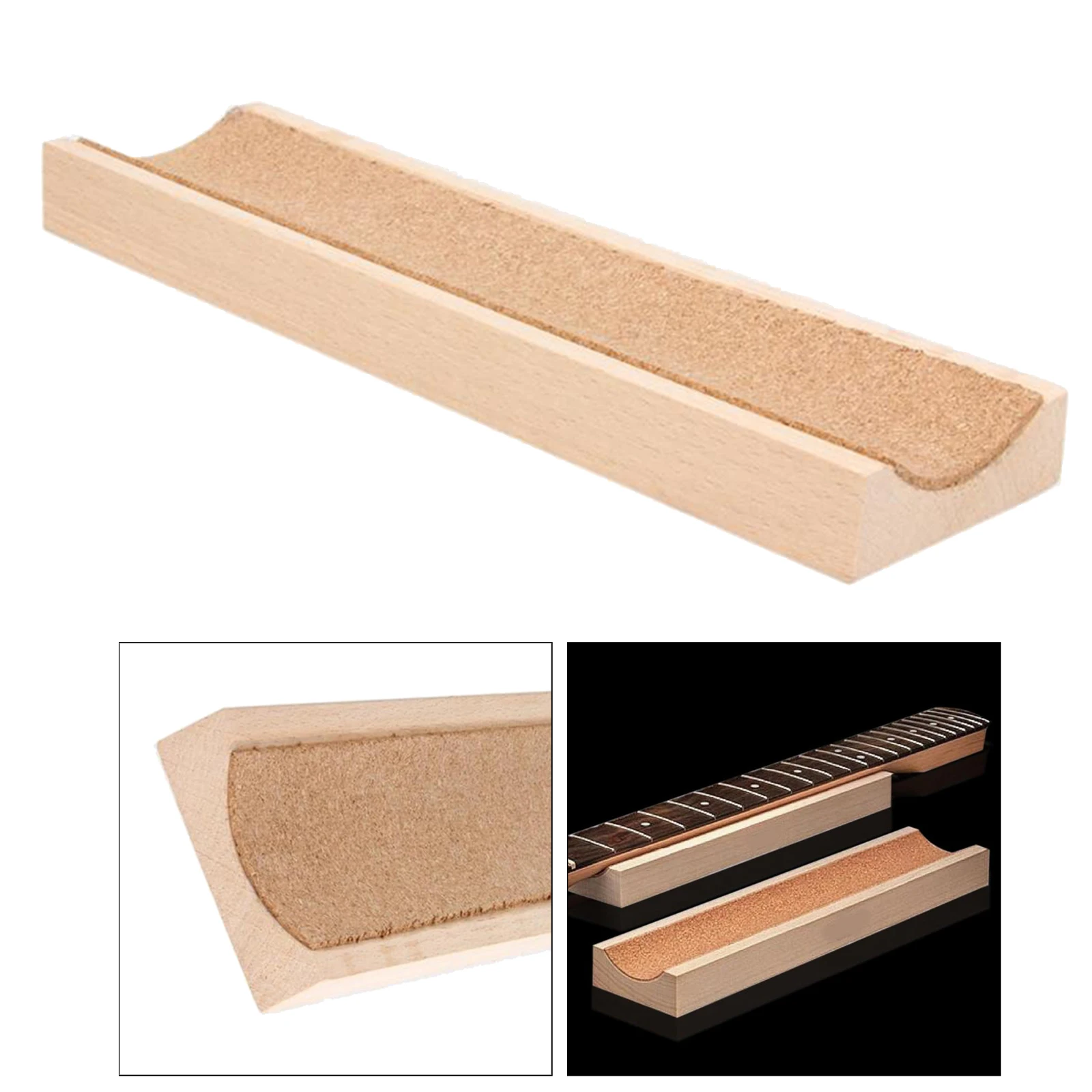 Solid Wood Long Neck Rest Protective Luthier Tool for Guitar String Repair