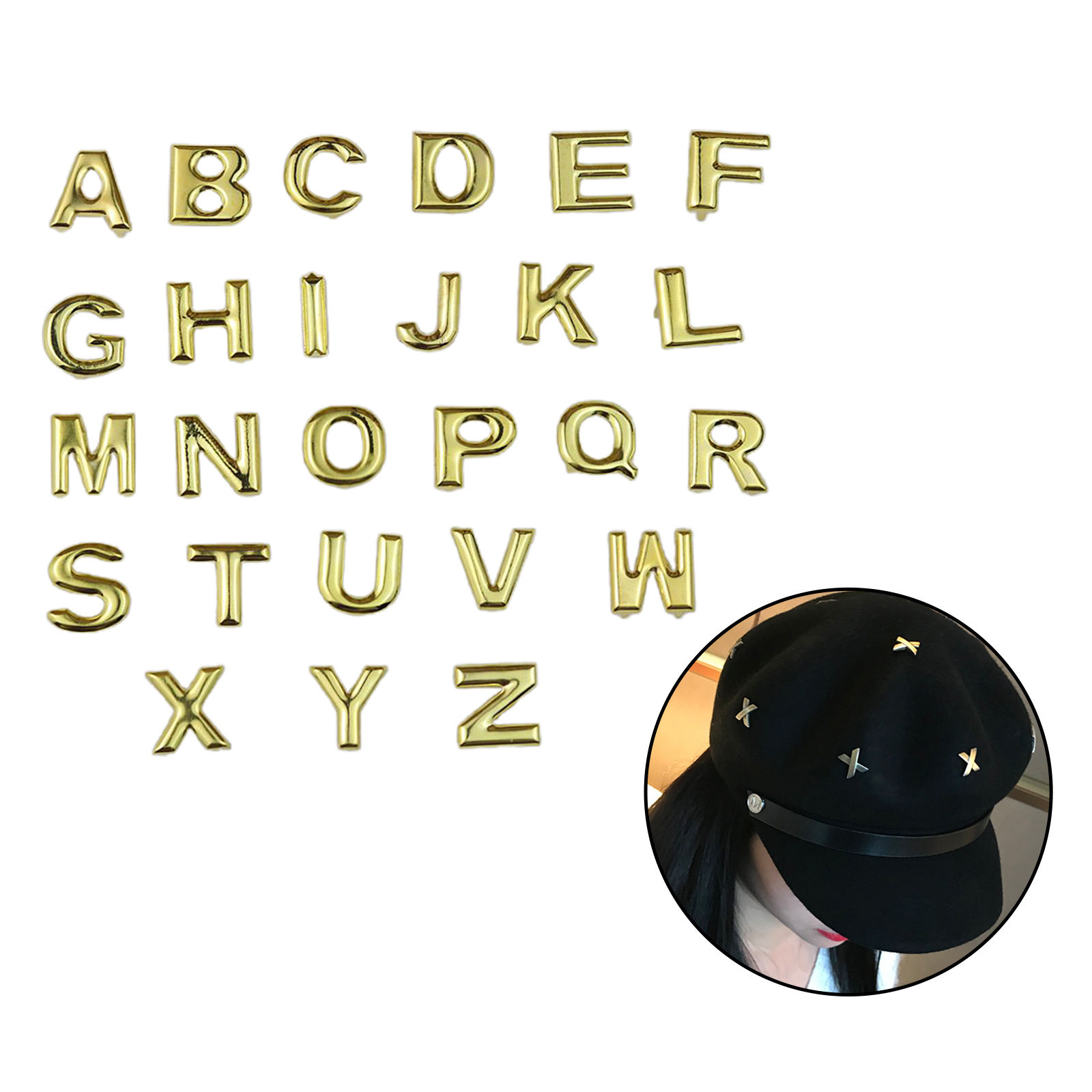 26Pcs English Alphabet Letter Claw Studs Rivets Punk Spikes Nail Head for Costumes Leathercraft Accessories