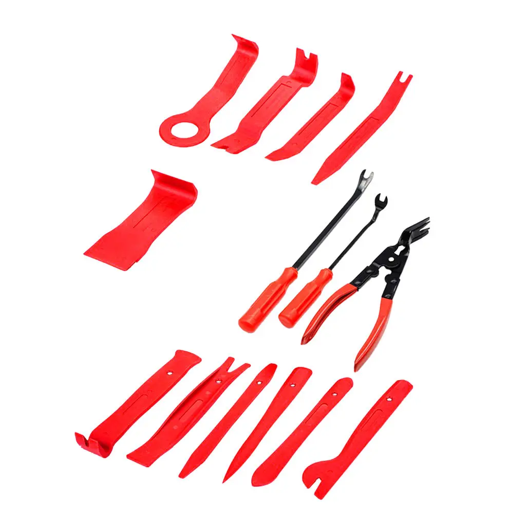 14Pcs Auto Car Audio Door  Tirm Panel Install Removal Pry Tools Bag