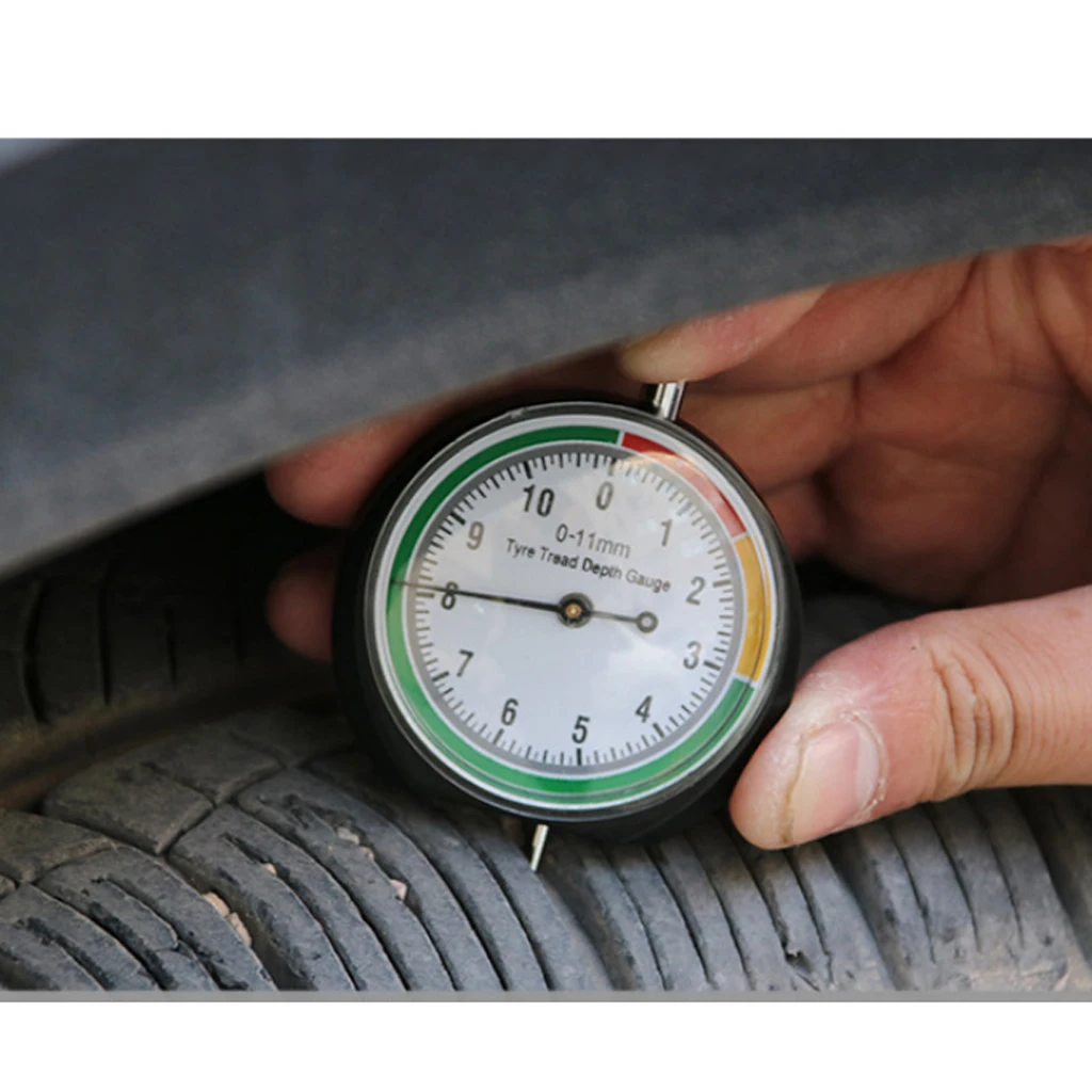 0-11mm Tyre Tread Depth Gauge Car Vehicle Motorcycle Trailer Wheel Measure Red/Yellow/Green Zones
