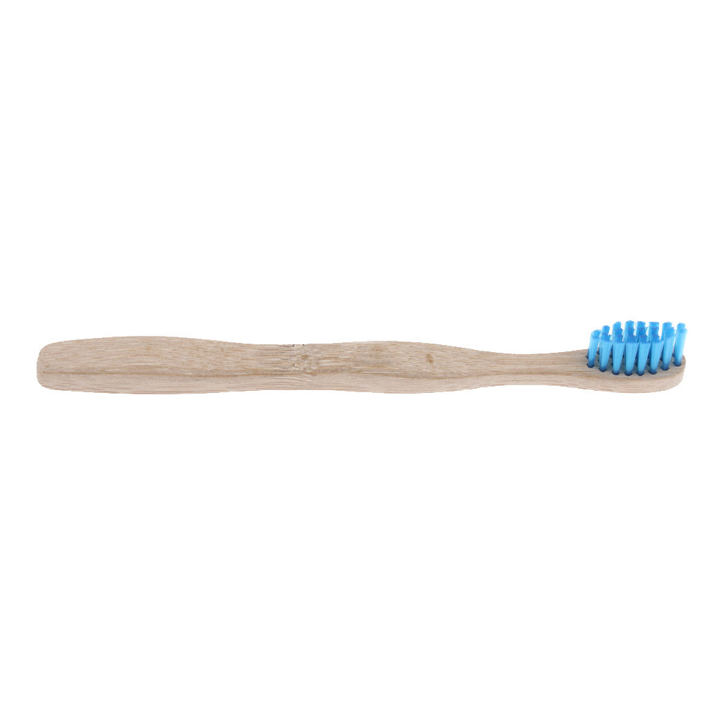 Kids Bamboo Wood Handle Toothbrush Soft Nylon Bristle Wooden Tooth Brush - 14.5cm