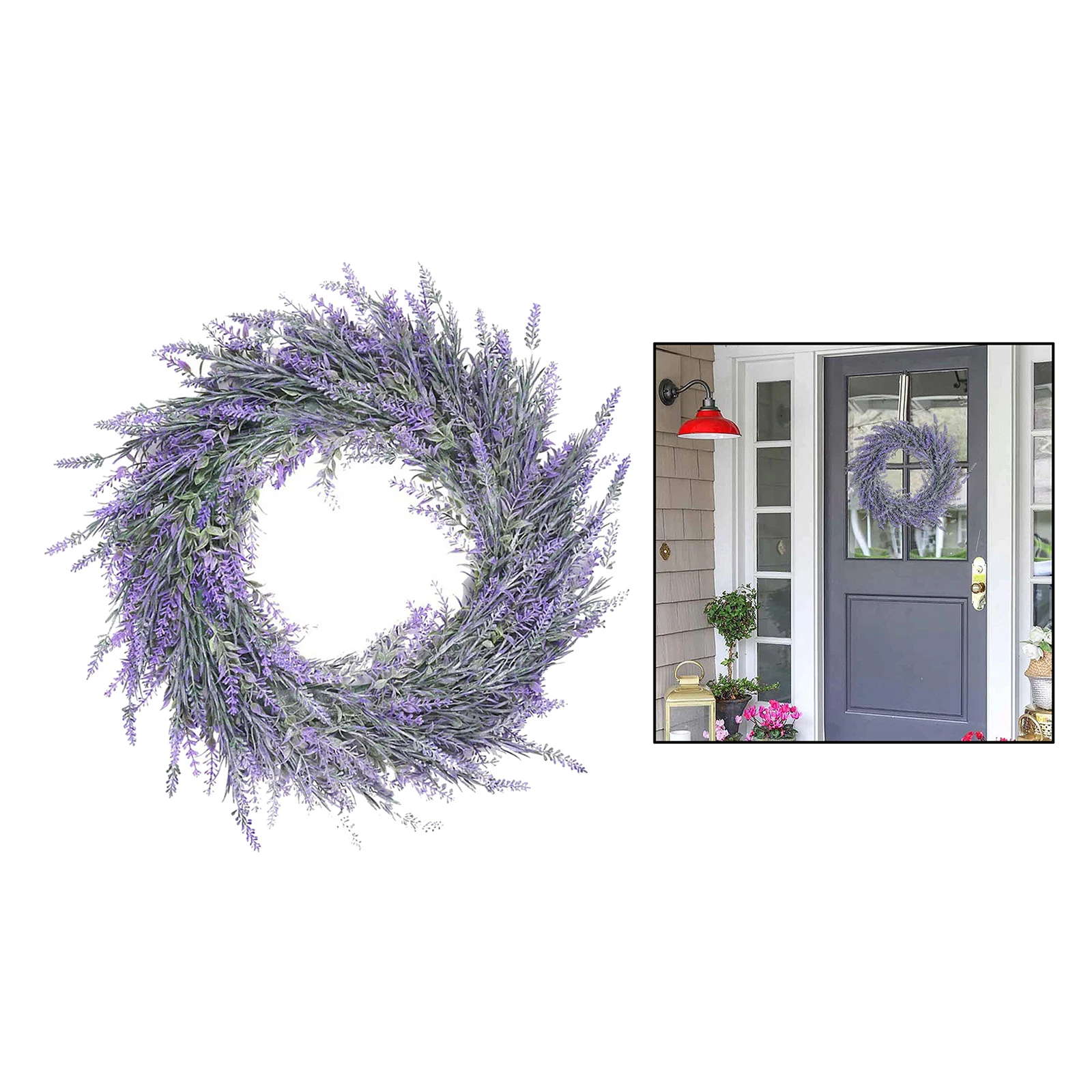 Lavender Wreath Handmade DIY Valentines Day Artificial Flowers Leaves Wreaths Holiday Furniture Decoration For Home Door