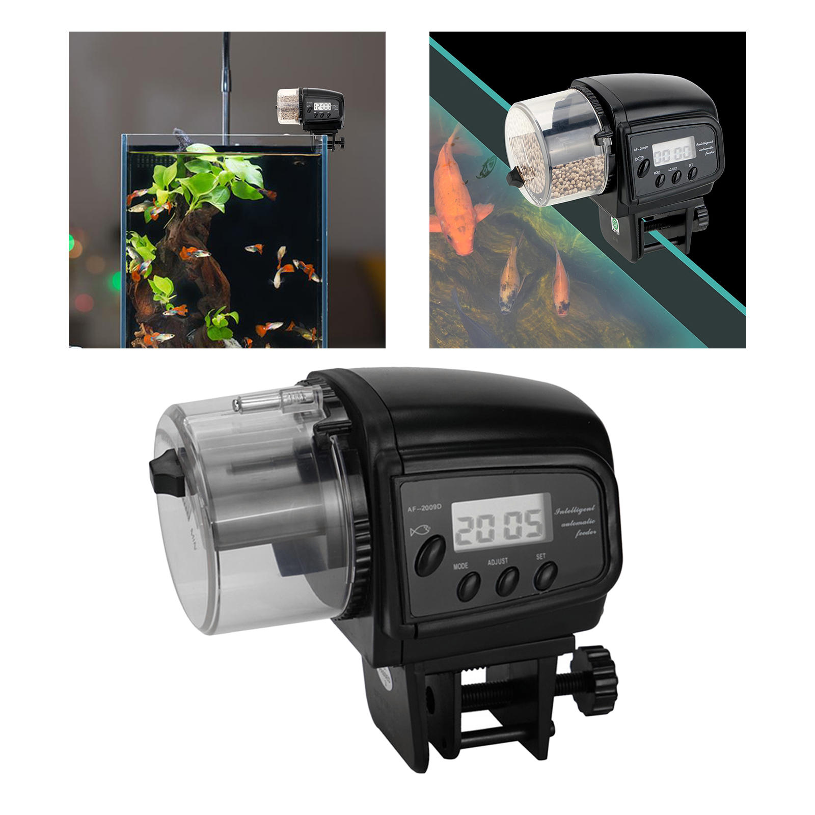 Battery Powered Automatic Fish Feeder Aquarium Turtle Koi Holiday Vacation Timer Feeding Food Dispenser 12/24 Hours Once