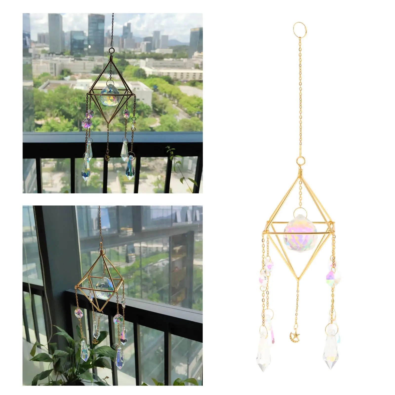 Crystal  Modern Wind Chime Home Hanging Ornament Raindrop Decor