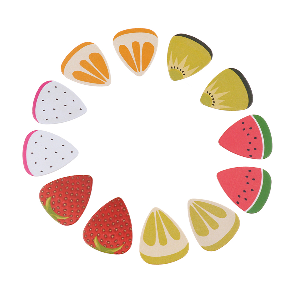 12pcs/pack Painted Colorful Pick Plectrum Guitar Ukulele Bass Accessories