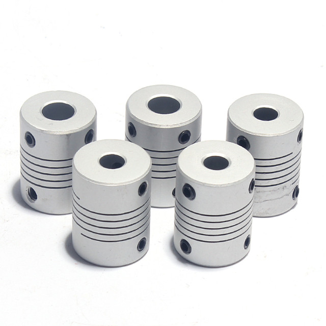 Acoplamiento Eje Flexible 3-10mm | Para Motor Paso A Paso CNC | Aluminio | Compensa Desalineación