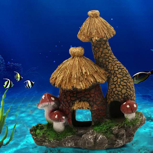 Fish Tank Decorations-Mushroom House Set Aquarium Decorations