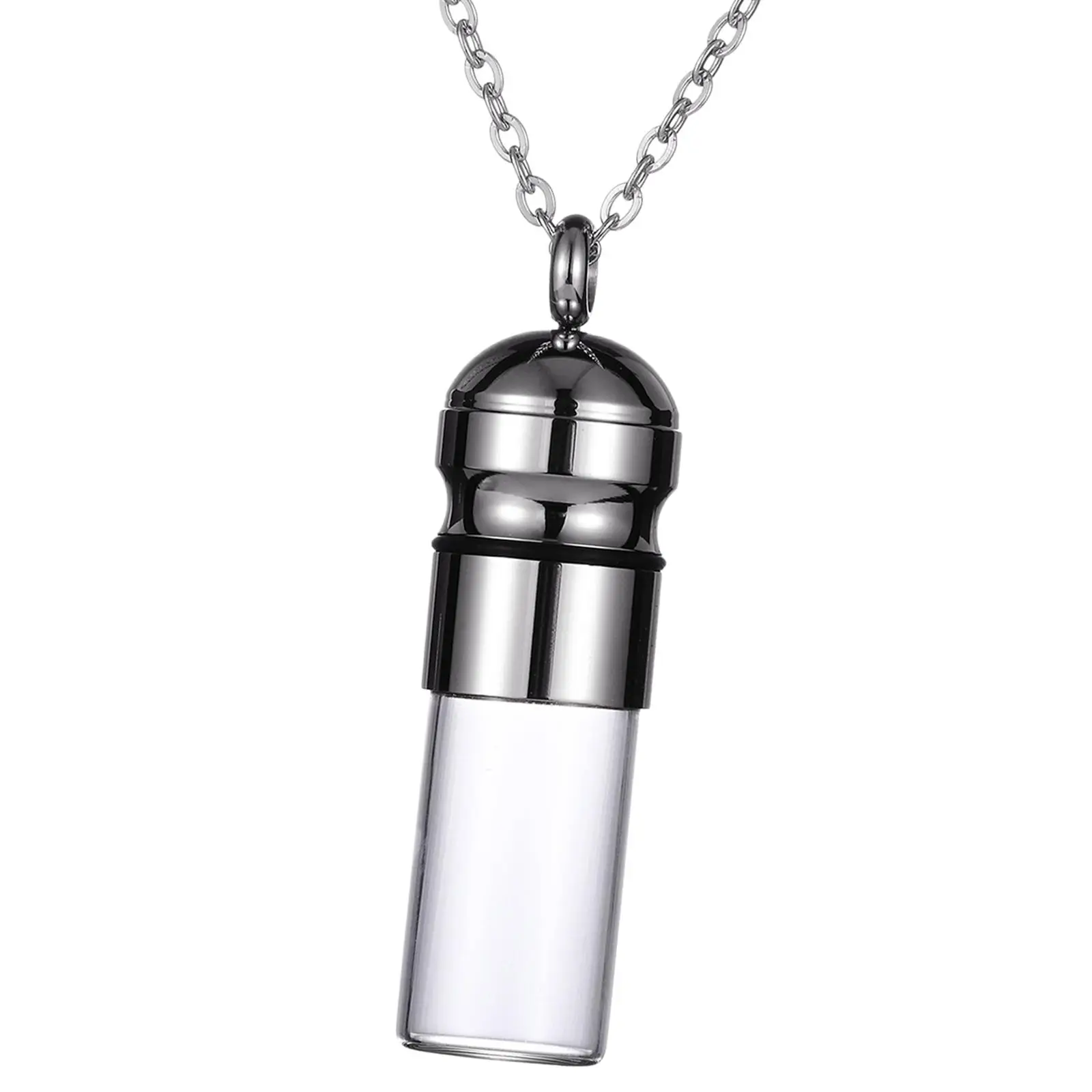Clear Pendant Cremation Urn Necklace Perfume Holder Openable Pet Ashes Holder Jewelry Memorial Pendant for Dog Cat Friends
