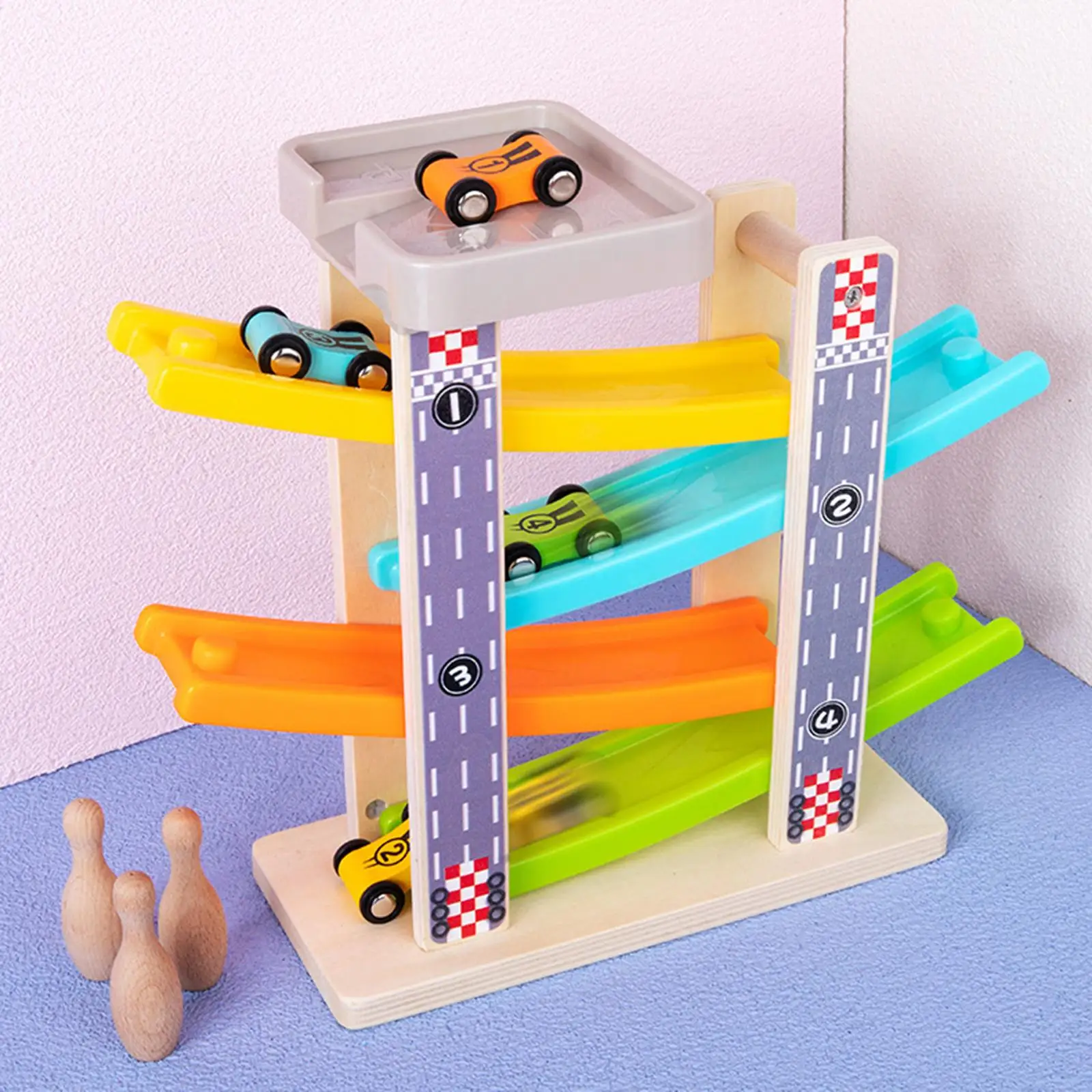 Wood Ramp Race Track Car Educational Toy  Ability Fine Motor Skill Birthday Gifts Slide  for Children Baby Boys Kids Girls