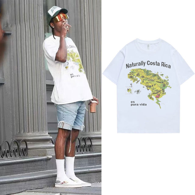 Koszulka oversize męska - Escobar Asap Rocky streetwear - biały