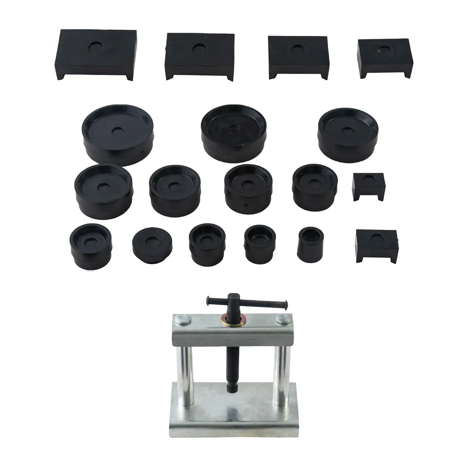 Watch Press Tool Kit with 18Pcs Assorted Dies Bench Tool Closing Watch Back Cover Watch Back Case Closer Watch Repair Kit