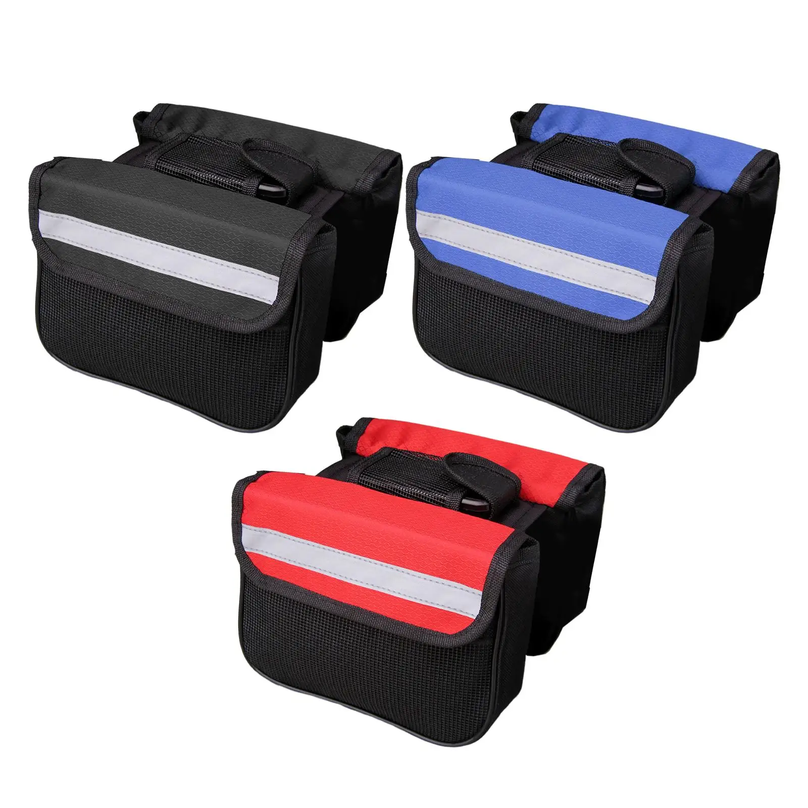 Bike Panniers Bag Front Frame Bag Pouch Repair Tool Placement Bag Luggage Double Side Bag for Mountain Bikes