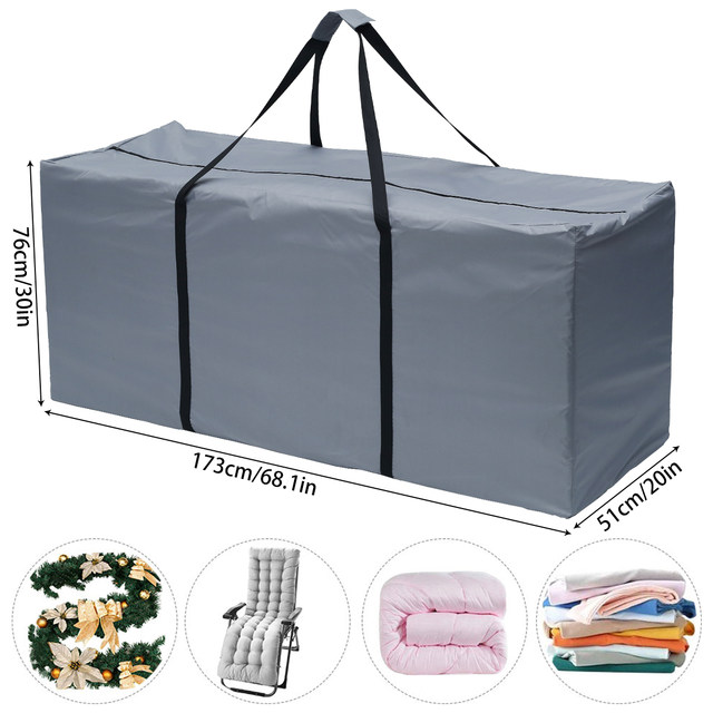 Sac De Rangement Pour Coussins De Jardin 130x40x60cm - Tissu Oxford 600D Imperméable Et UV - Arbre De Noël