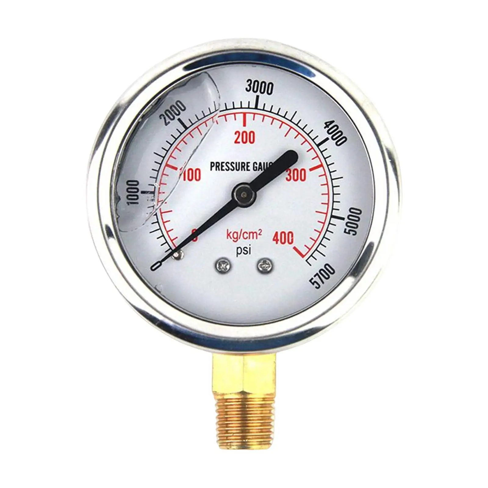 Professional Hydraulic Pressure Gauge Sturdy 0-5000PSI Water Pressure Oil Pressure Meter