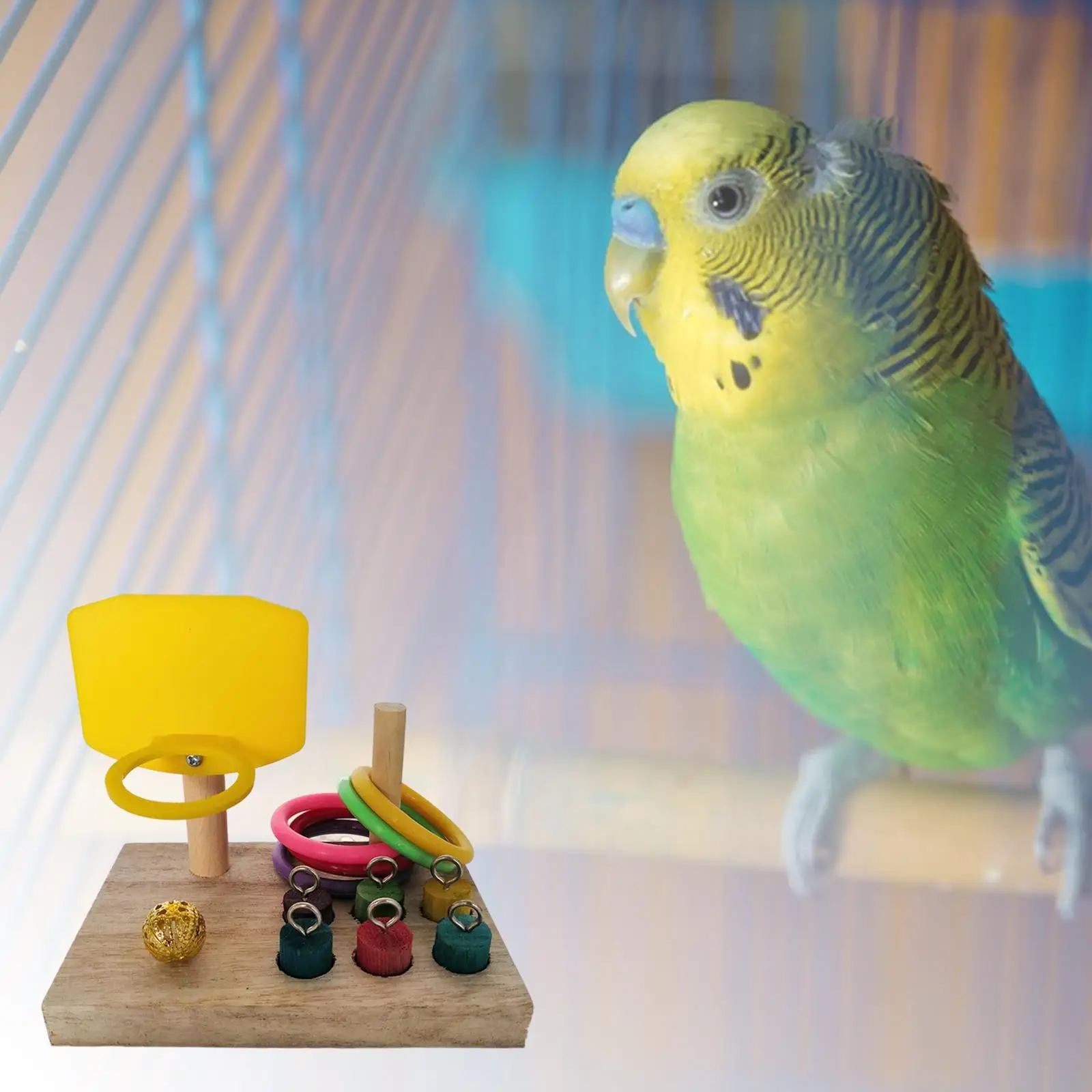 Wooden Parrot Intelligence Toy Bird Training Toys Birds Chewing Toys Bird Perch