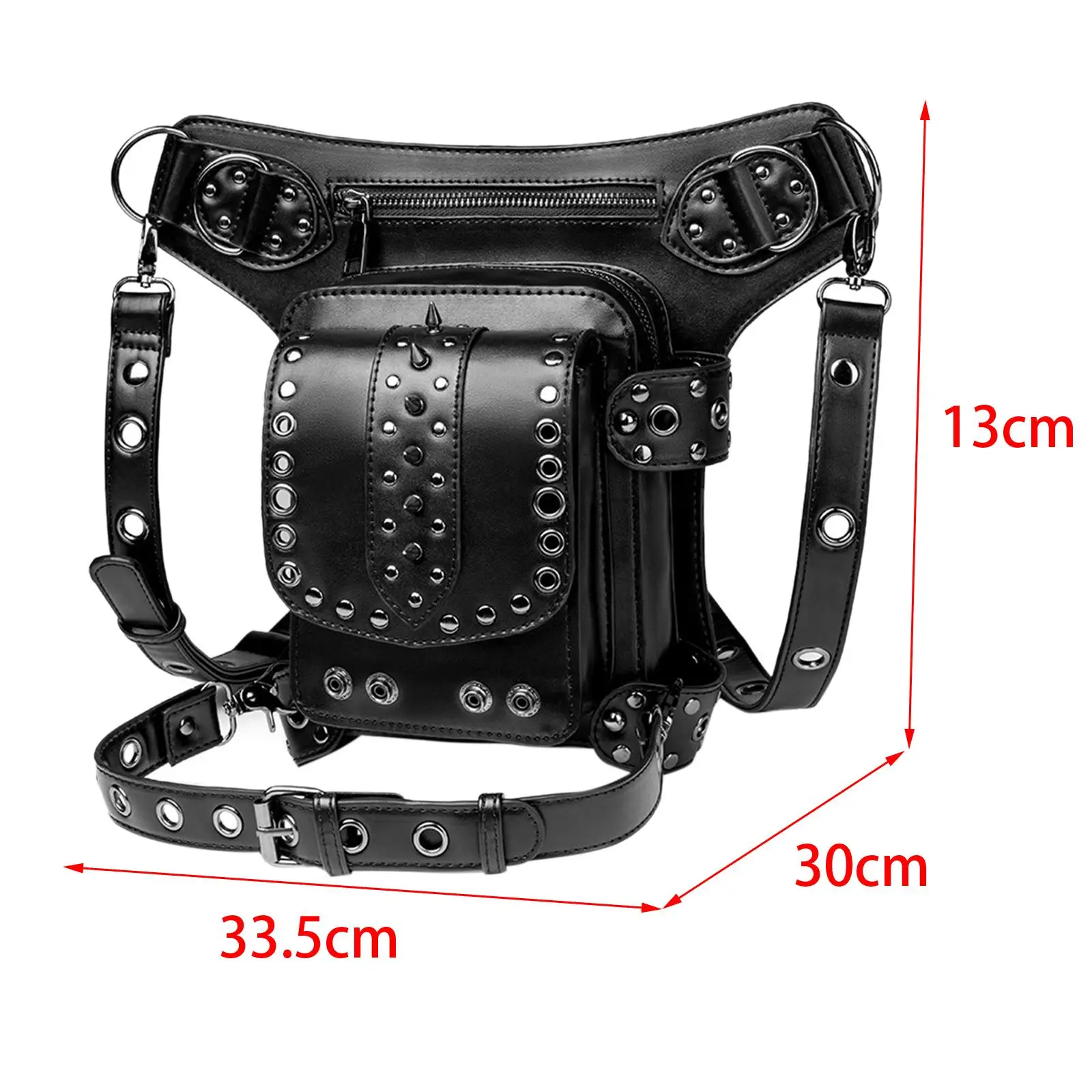Steampunk Waist Bag with Detachable Strap Retro Style Waist Fanny Pack for Travel