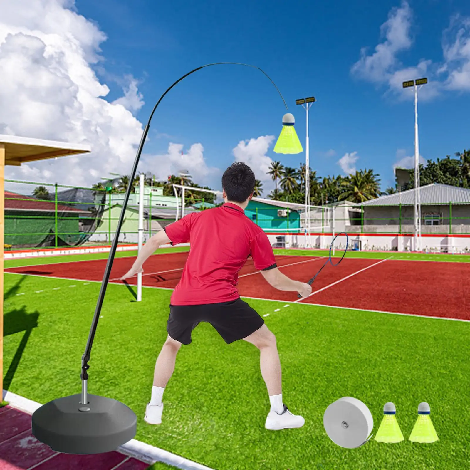 Self Practice Trainer Aid Beginner Auto Rebounding Badminton Training Device