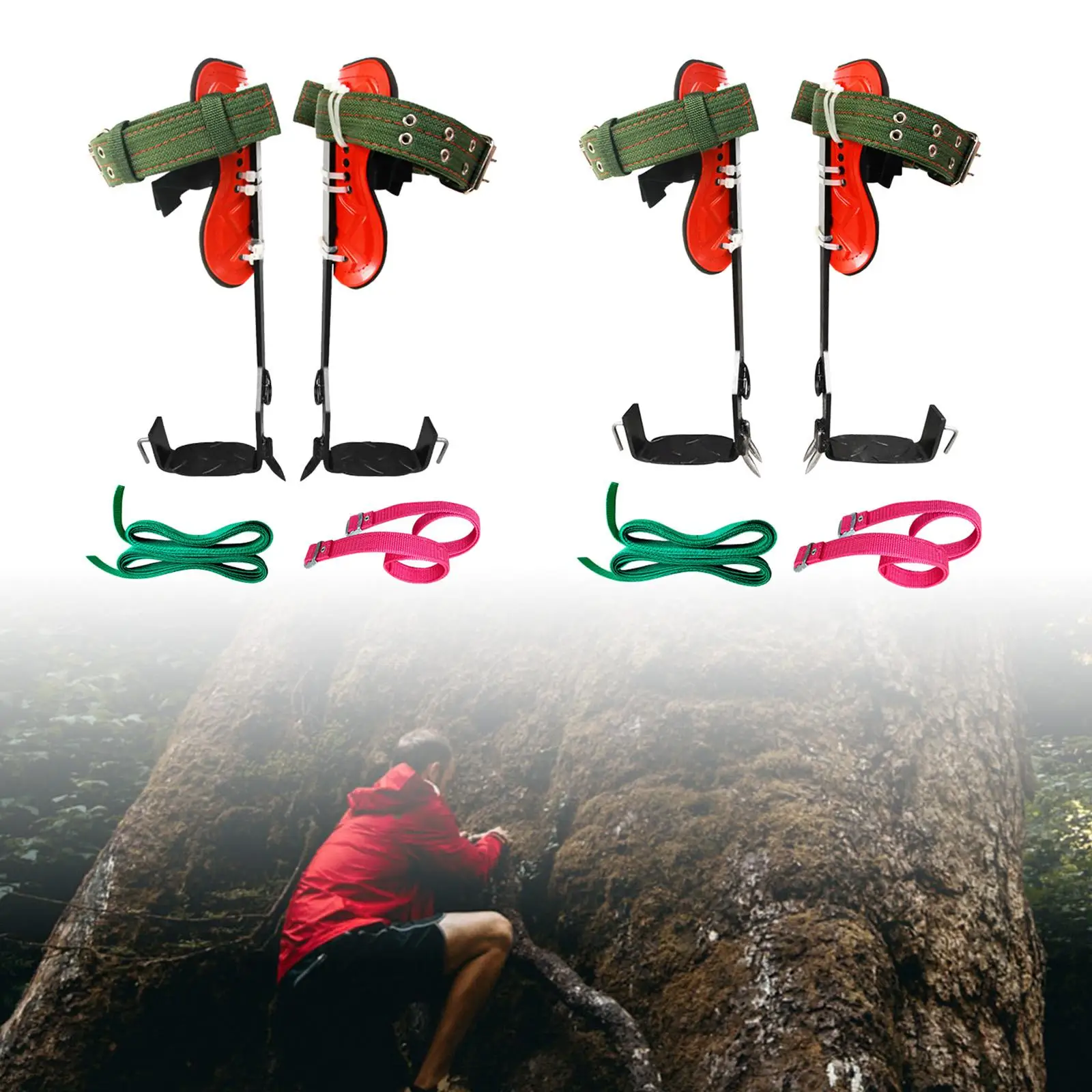Carbon Steel Climbing Tree Spikes Set for Hunting Rock Climbing Camping