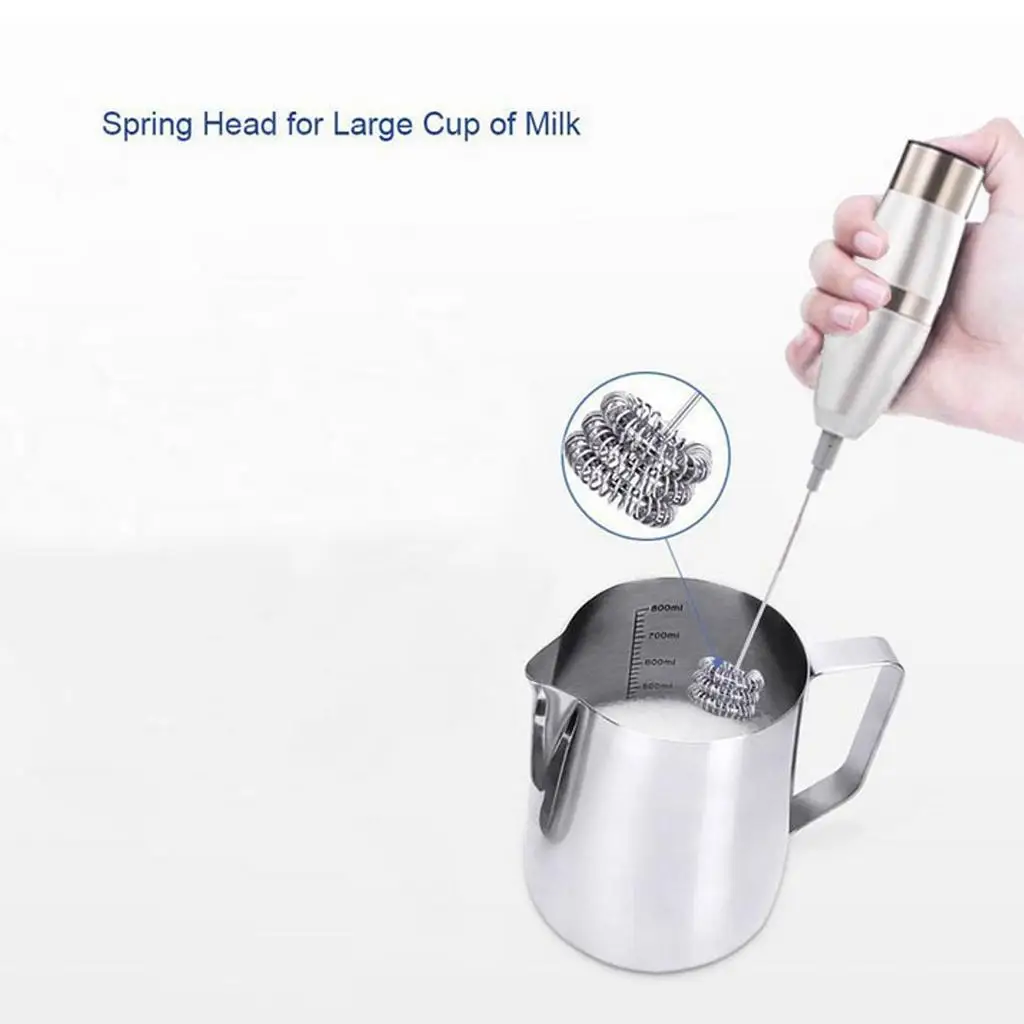 Handheld Electric Coffee Stirrer Stainless Steel Milk Frother Drink Whisk