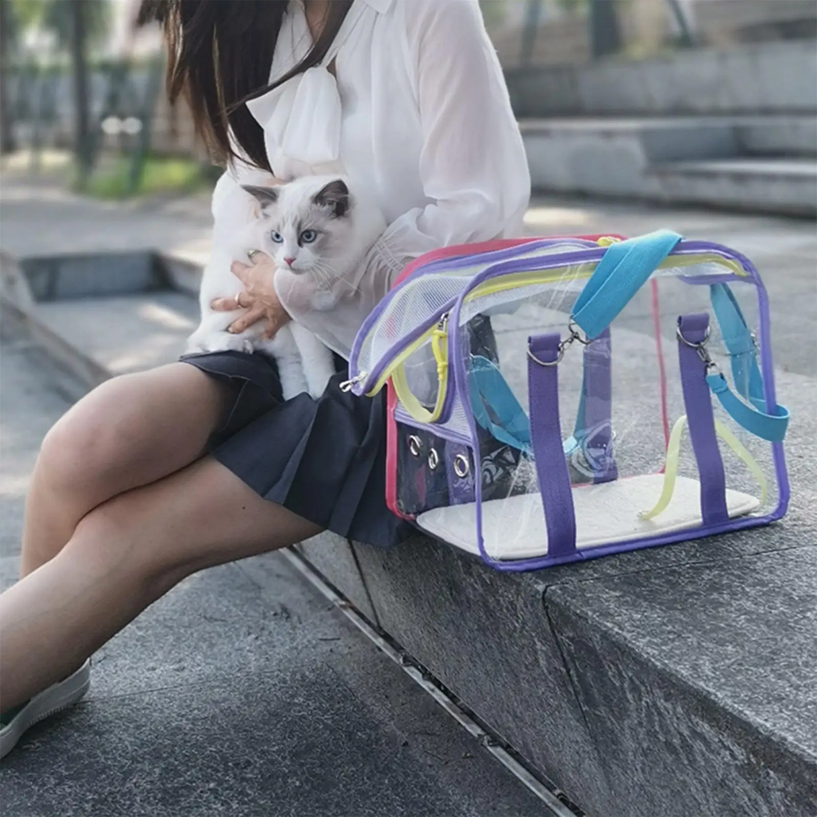 Breathable Pets Transport Bags Cats Ventilated Comfortable Durable Portable Pet Travel Carrier Cat Carrier for Holiday Travel