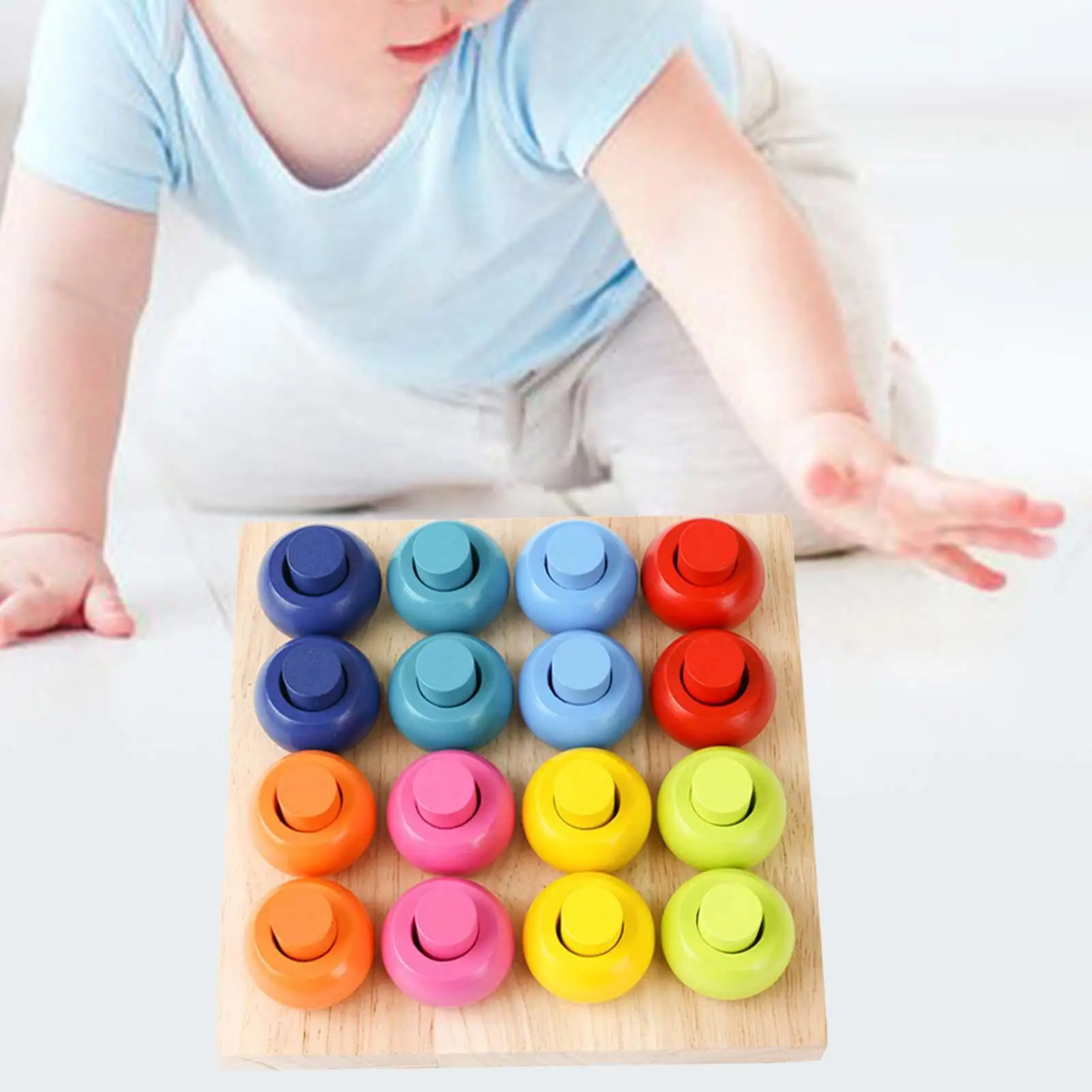 Color Sorting Stacking Rings Board Wooden Stacking Peg Board Math Peg Number Boards Learning Counting Toys Puzzle for Toddler