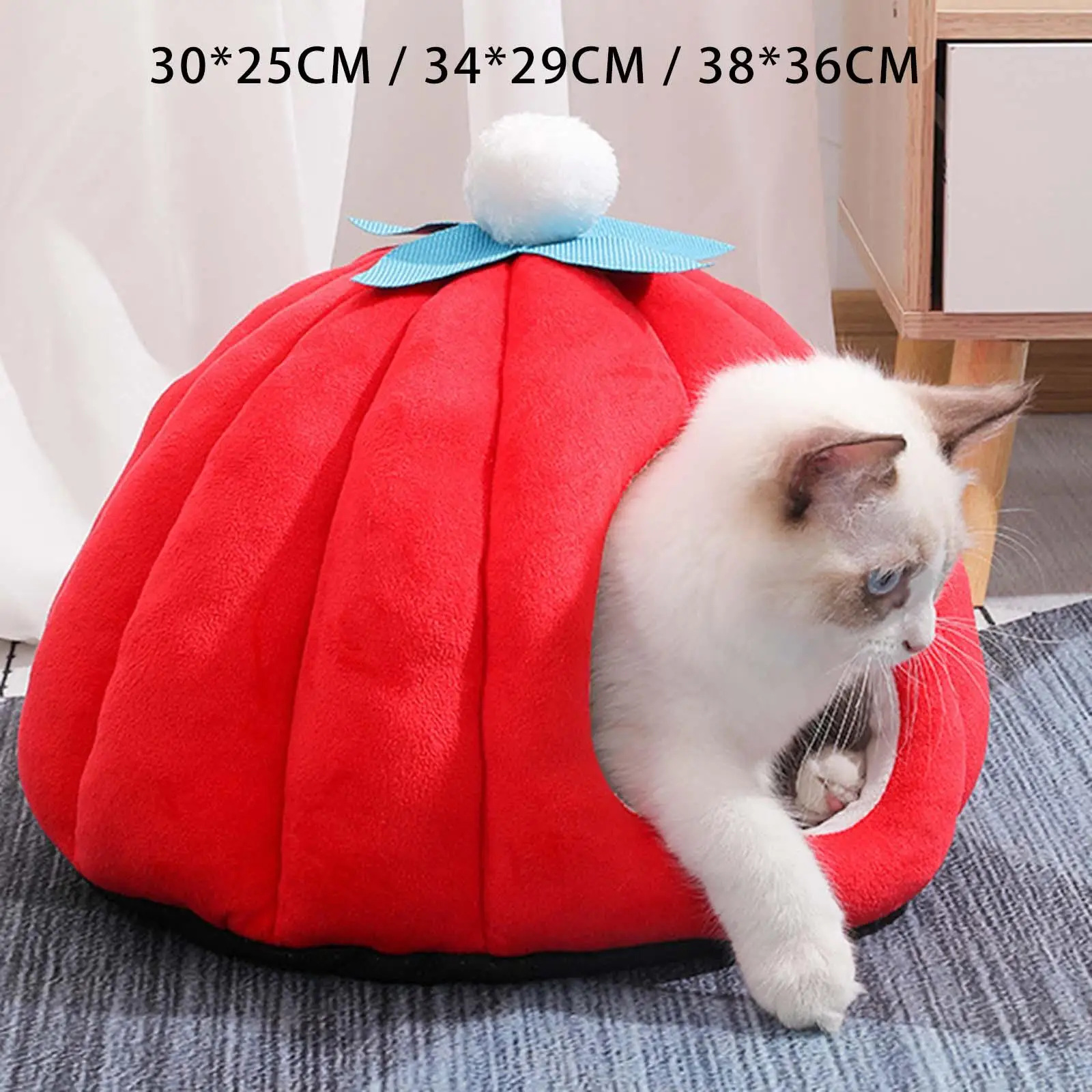 Cat Bed Cave Cat House Kitten Bed Warming Cat Igloo Pet Bed Enclosed