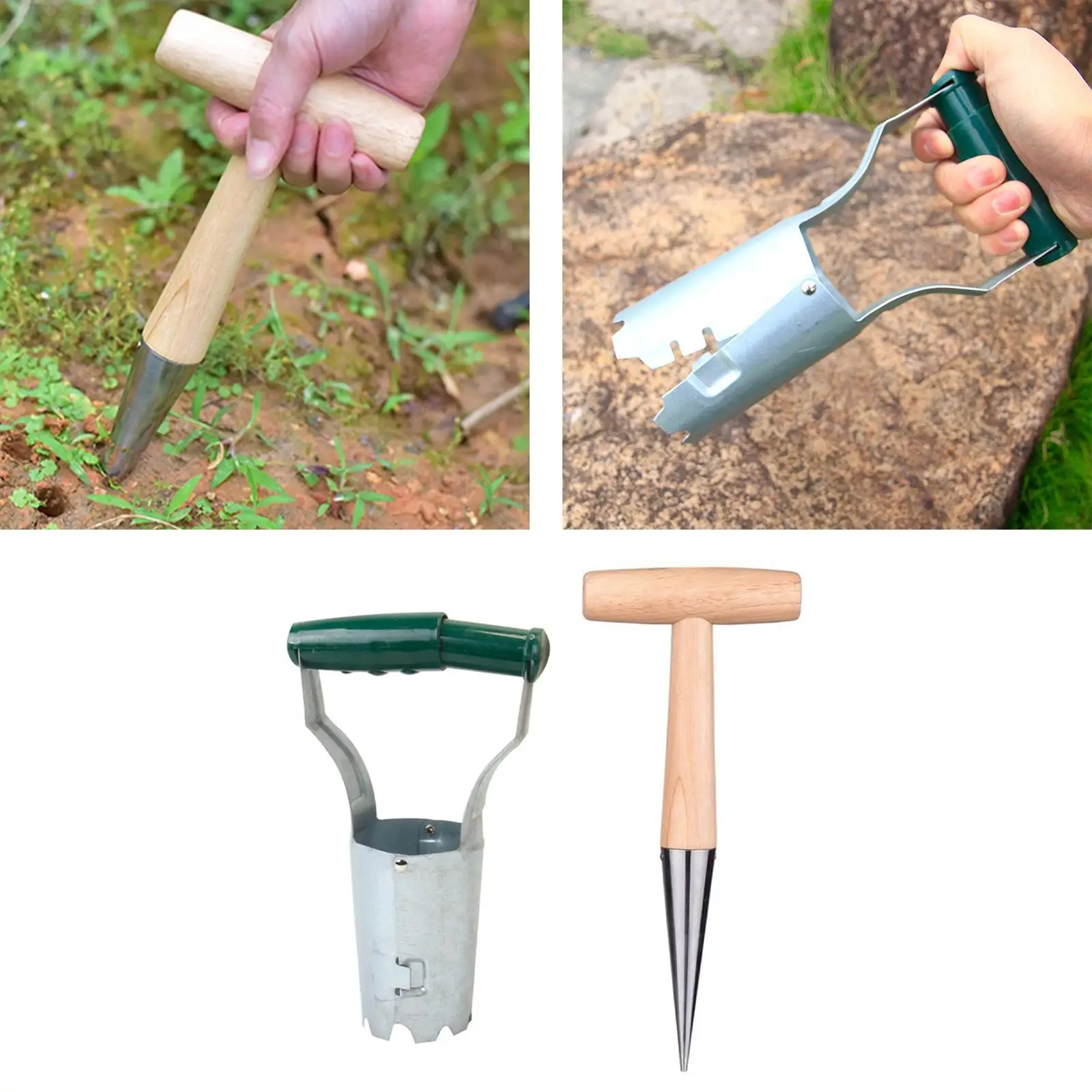 2Pcs Garden Bulb Planting Tool, Garden Flower Bulb Planting Sowing Plant Transplanting Seedling Remover Hand Digger Bulb Tool