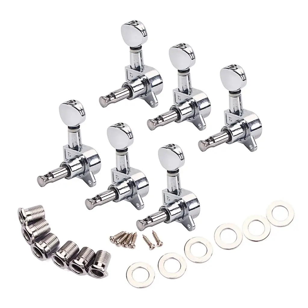 Guitar String Machine Heads 6L Tuning Pegs  Set Chrome