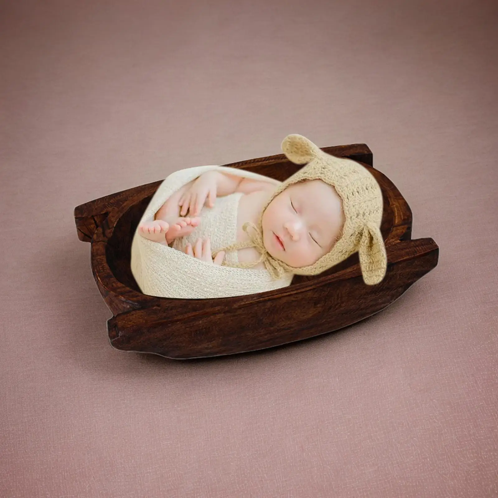 Newborn Baby Photography Props Wooden Basin Decoration Mini Couch Accessories Bed for Baby Shower Baby Girls Boys Birthday