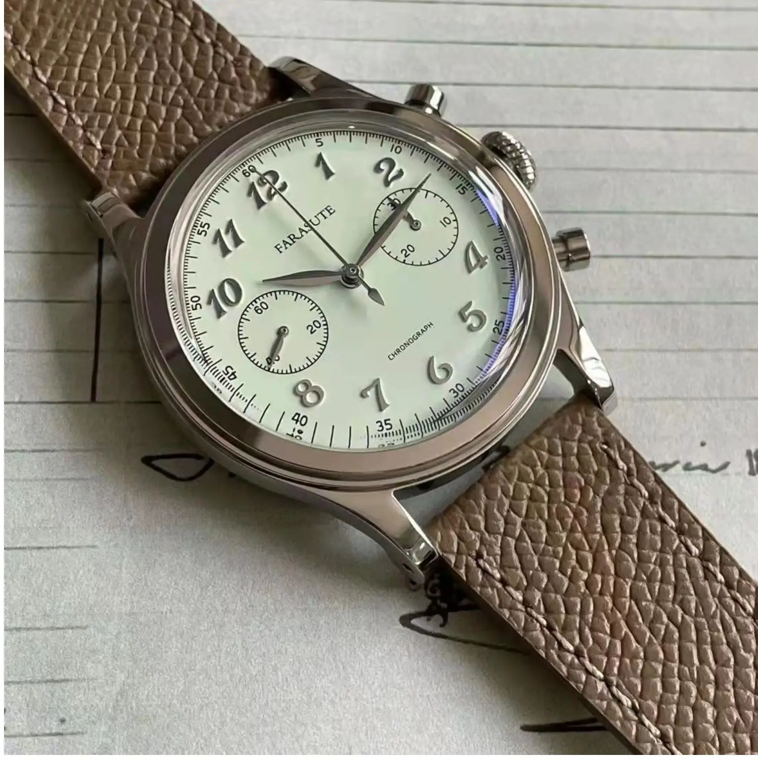 FARASUTE Men's Watch Seagull St19 Movement Stainless Steel Luminous  Waterproof Retro Timing Manual Mechanical Watch