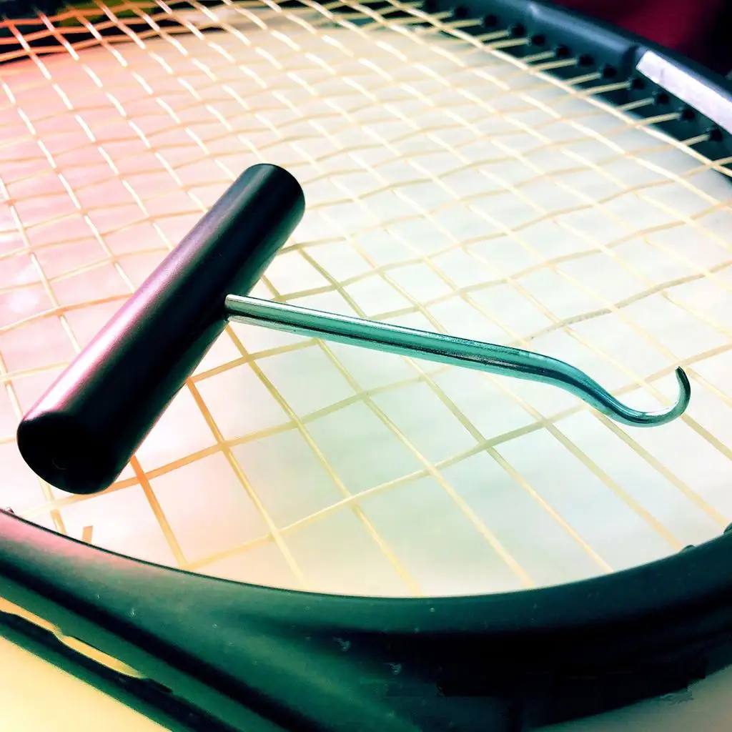 String Puller Badminton T-Handle Hand Tool Stringer Hook Racket Repair