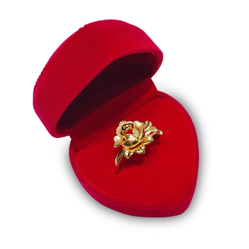 Red Love Single Ring Box Pendant Box Ring Organizer Jewelry Gift Storage for Wedding Proposal Engagement Ceremony