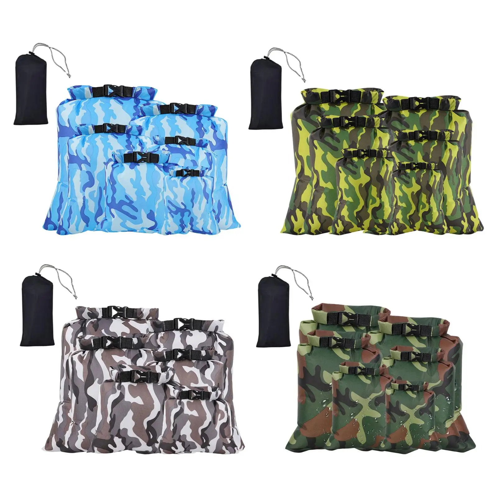 6x Waterproof Dry Bag Keeps Gear Dry Roll Top Waterproof Lightweight Storage Pack Dry Sack for Rafting Sailing Kayaking Gym