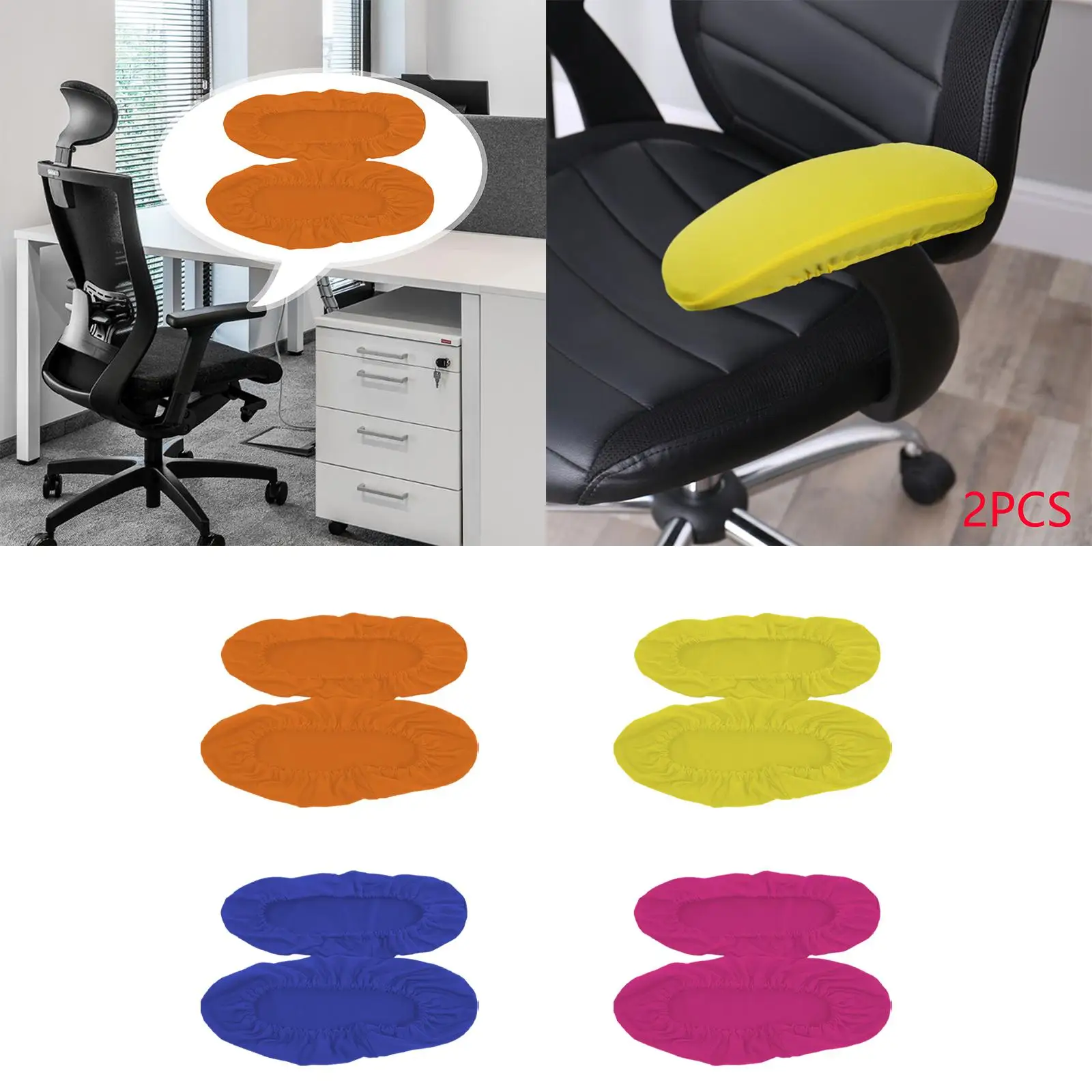 2x Office Chair Arm Covers Arm Rest Covering Removable Elastic Armrest Covers for Computer Gaming Chairs Office Desk Chairs Home