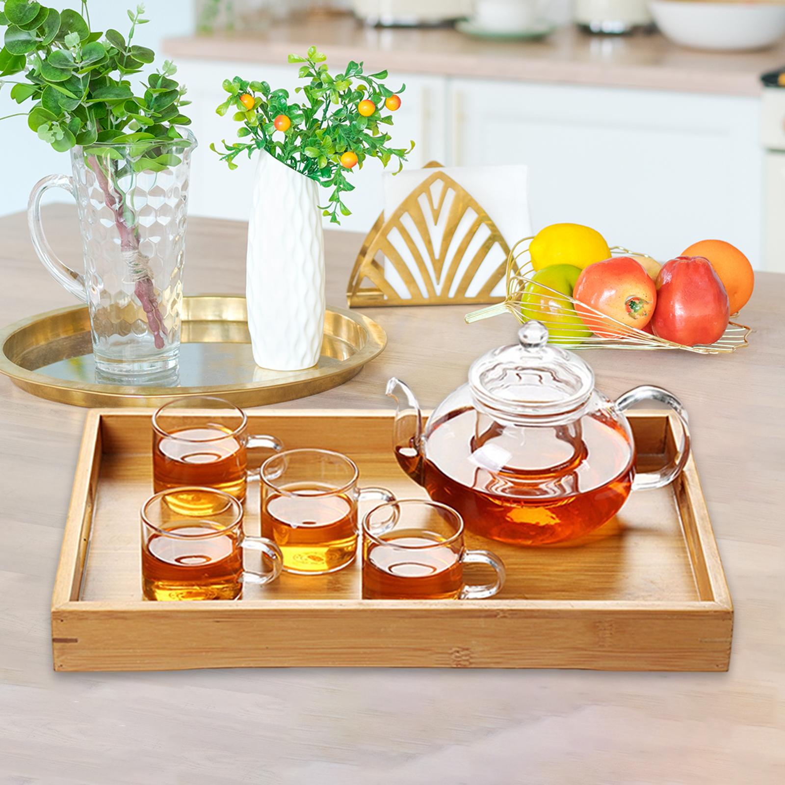 Wood Serving Tray Rectangle Modern Housewarming gifts table Food Platter for Afternoon Tea Table Dessert Dinner Party