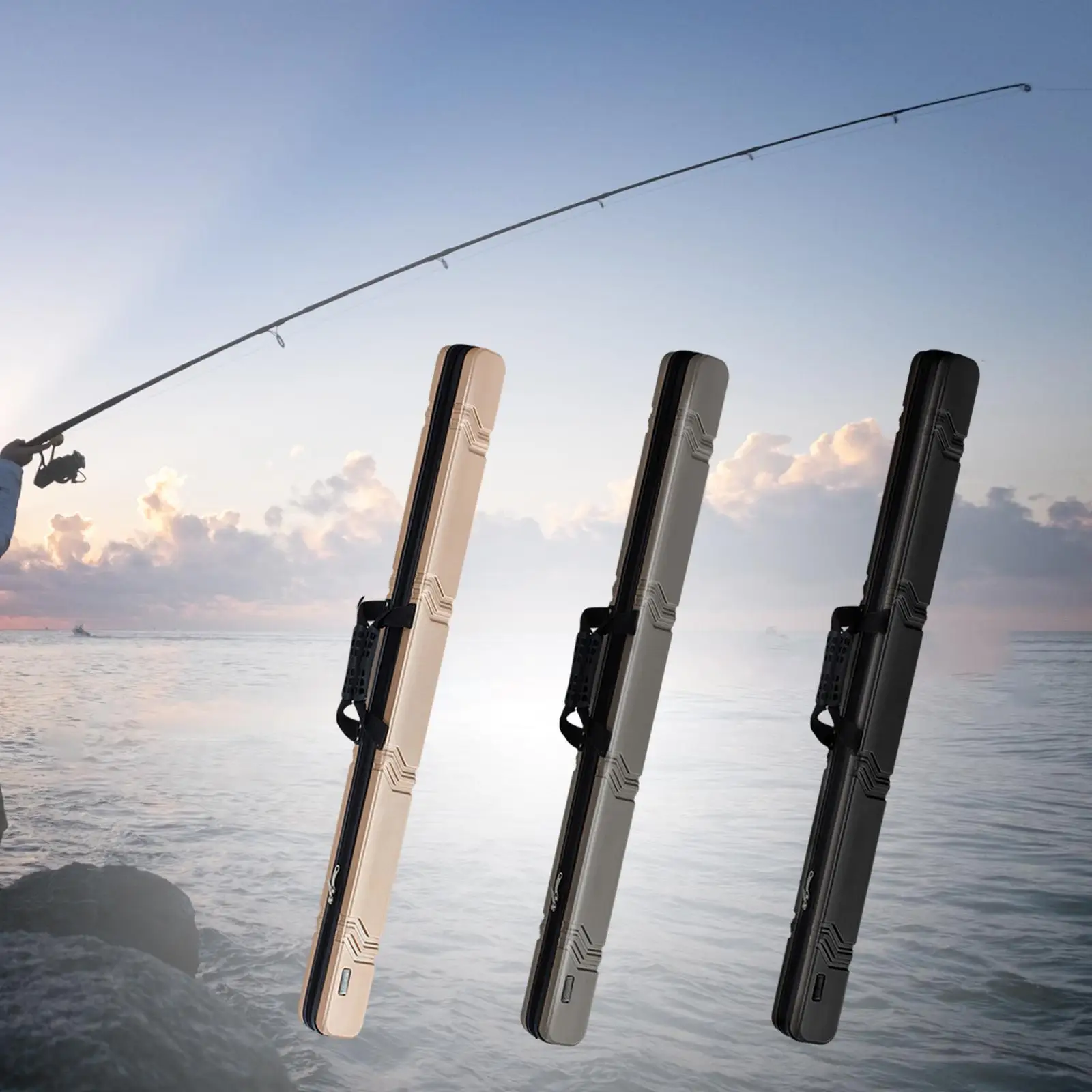 Fishing Pole Case Zipper Closure Portable Fishing Gear Waterproof Lightweight Organizer Fishing Rod Case Fishing Rod Holder