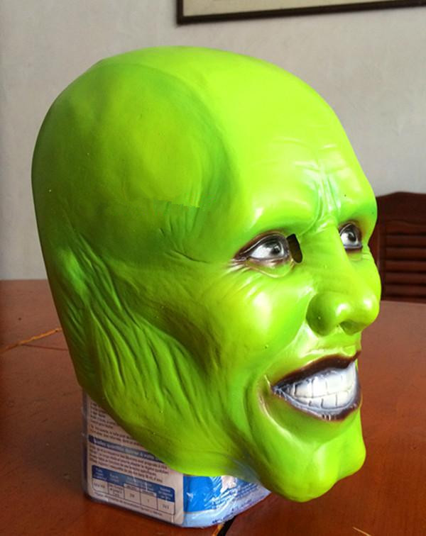 Luxus Latex berühmte Filme die Maske Jim Carrey männliche Maske Herren Kostüm Superheld Comic Erwachsene Kostüm Zubehör Spielzeug maske – Detail 6