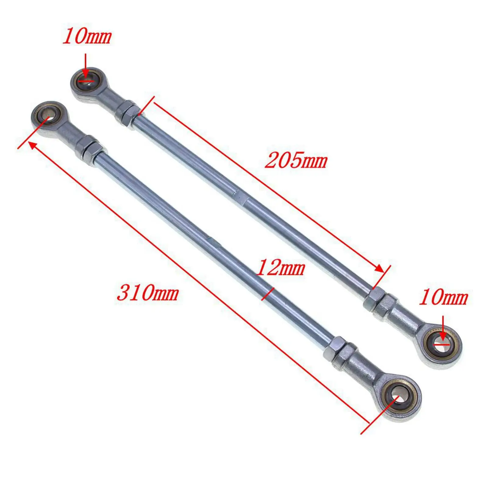 2x M10 Metal Tie Rod Ball Joiner for 168 Go Kart ATV