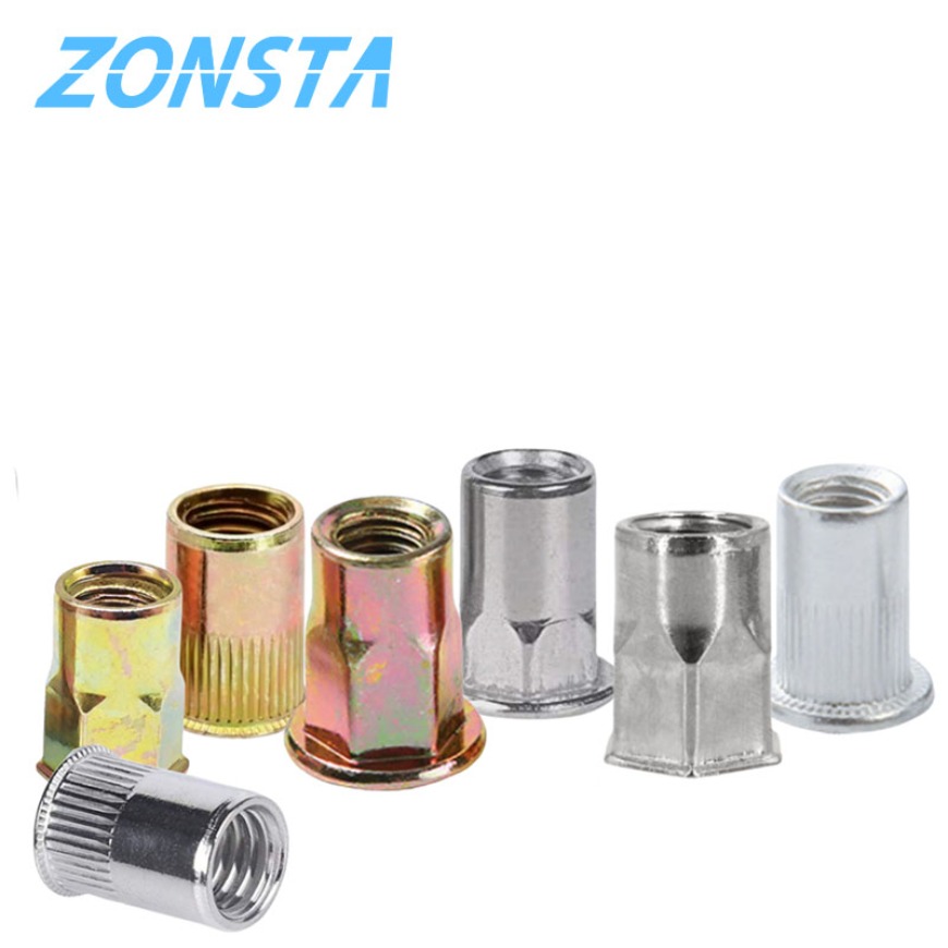 Nietmuttern aus Edelstahl/Aluminium/verzinktem Material mit flachem Senkkopf und Gewindekappe M3 M4 M5 M6 M8 M10 M12 – Detail 4