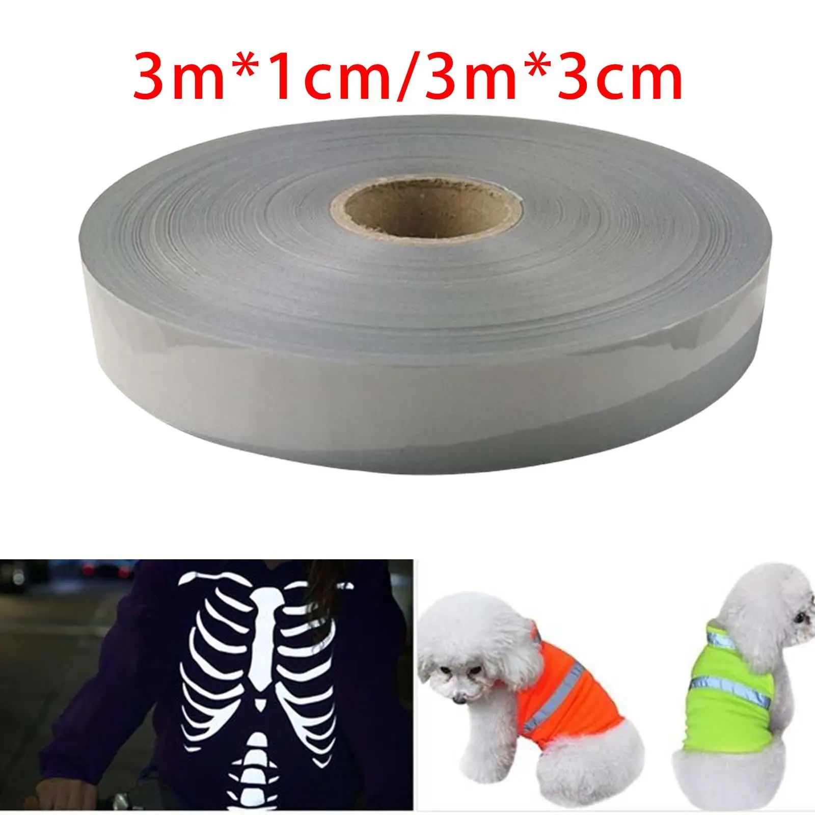 Iron On Reflective Tape Durable DIY Heat Transfer Vinyl Film Reflector Tape Waterproof Fabric for Clothes Pants Outdoor