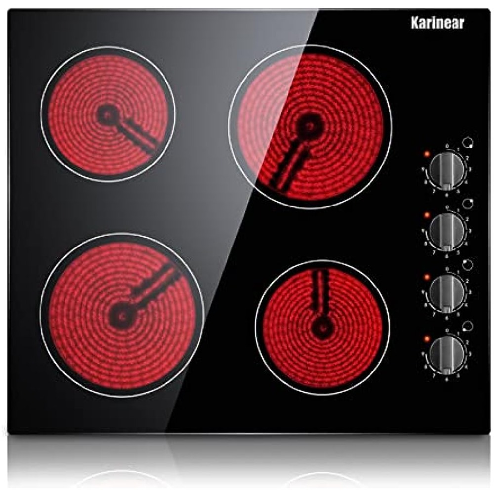 Title 1, 220-240v Electric Radiant Cooktop with Knob Con...