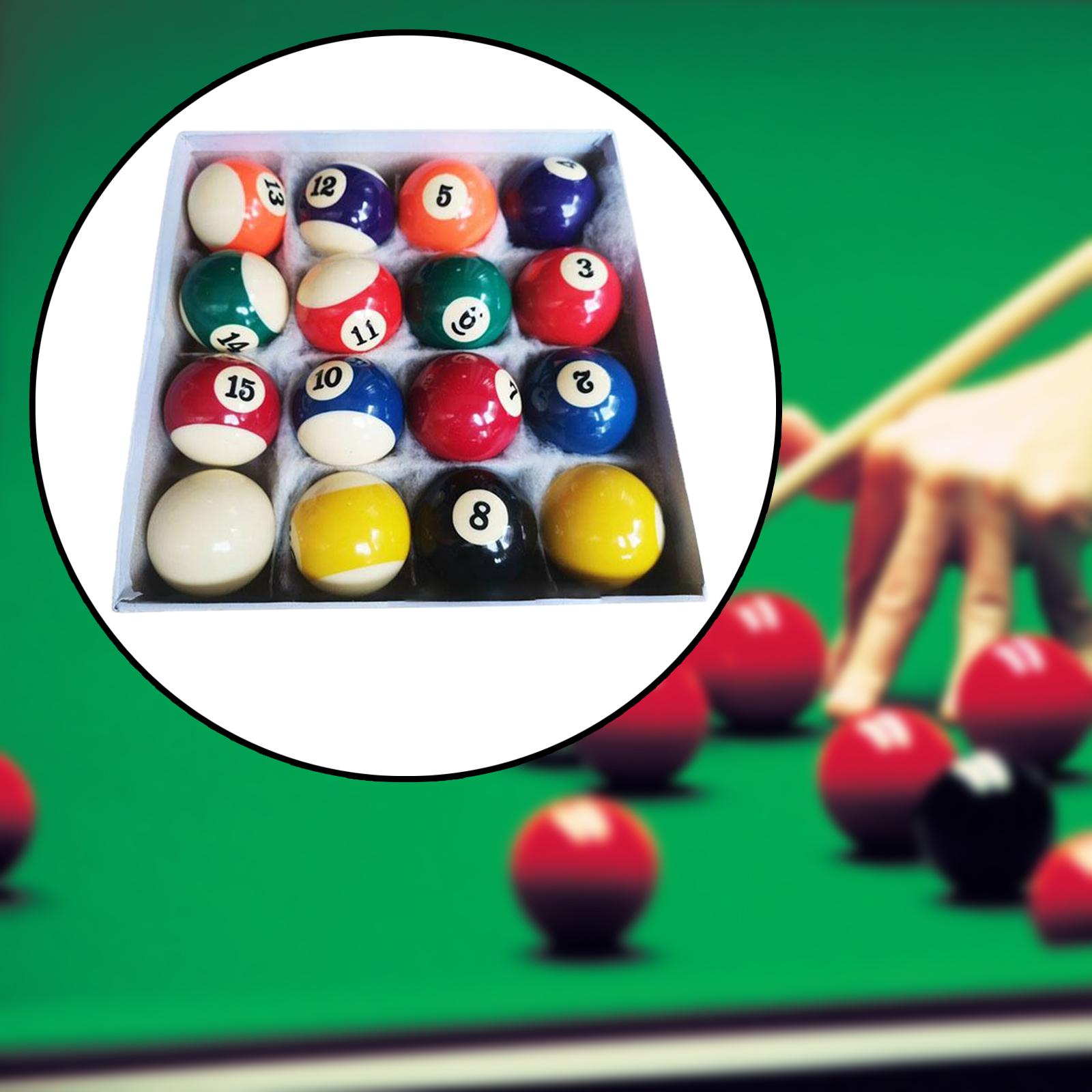 16Pcs Billiard Balls Pool Balls Set American Style Resin Billiard Balls Complete 16 Balls for Pool Tables for Exercise Indoor